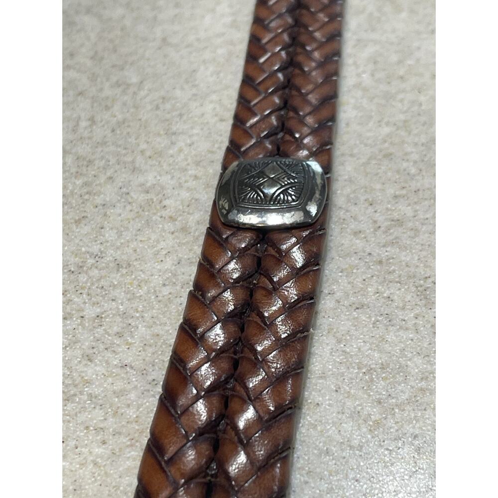 Vintage Brighton Brown Leather Braided Belt -Q2108 Women’s Size Medium -30 - Picture 8 of 11